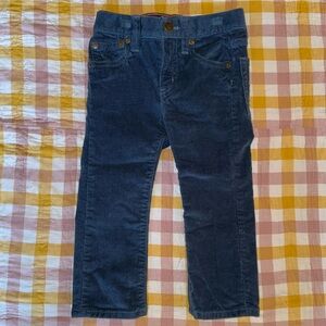 J.Crew Crewcuts Factory Slim Blue Corduroy Pants Toddler Boy Size 2